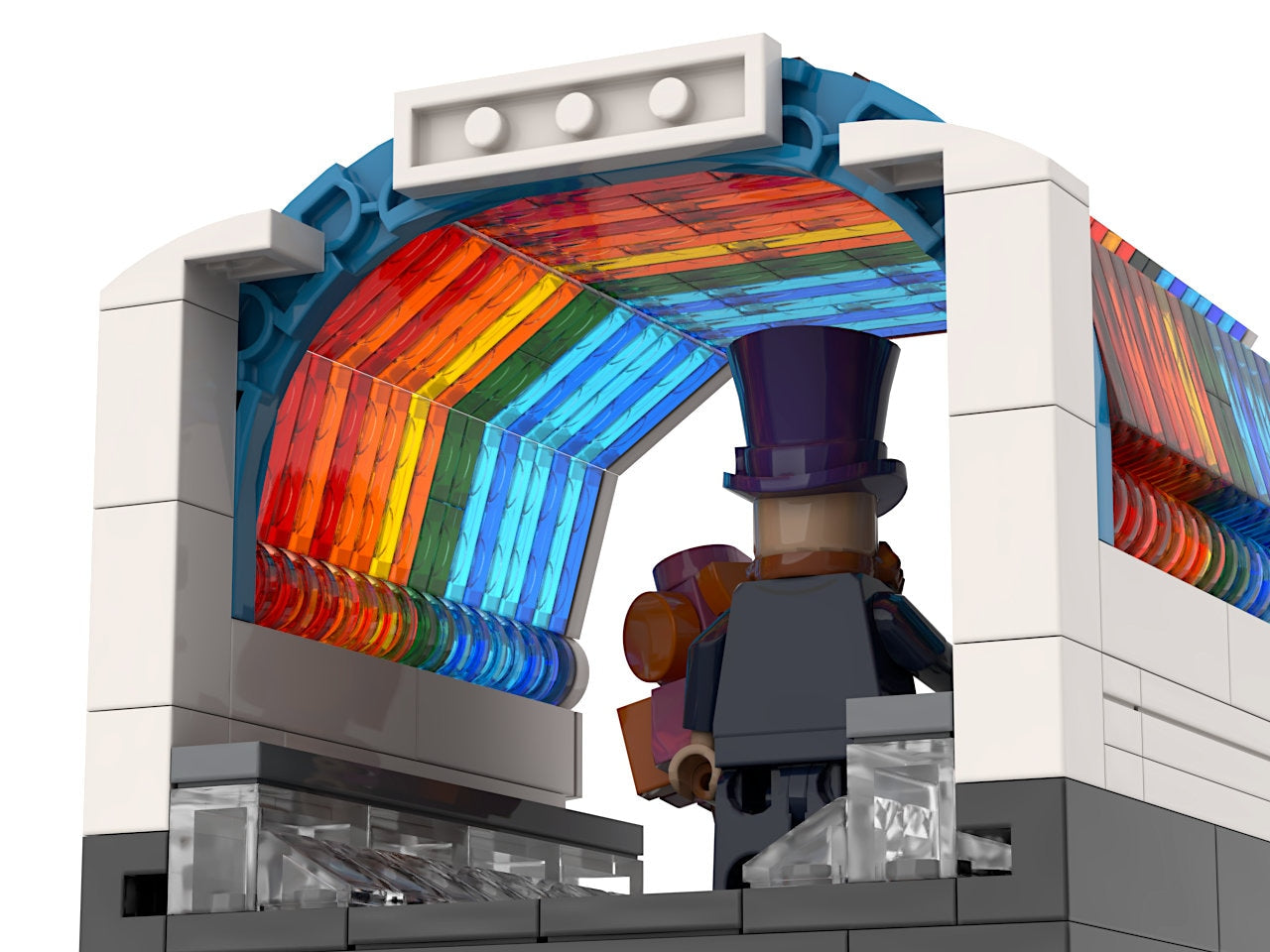 Dreamfinder and Figment | Rainbow Corridor Vignette EPCOT Center Building Block LEGO Model Kit