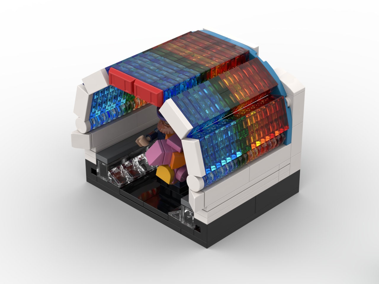 Dreamfinder and Figment | Rainbow Corridor Vignette EPCOT Center Building Block LEGO Model Kit