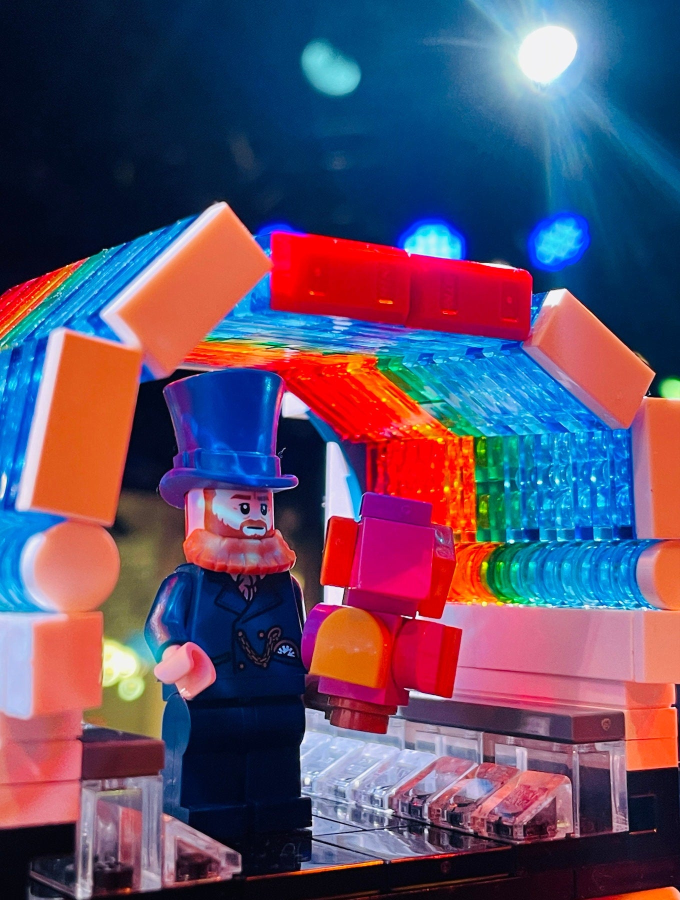 Dreamfinder and Figment | Rainbow Corridor Vignette EPCOT Center Building Block LEGO Model Kit